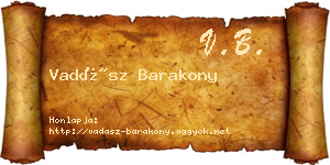 Vadász Barakony névjegykártya